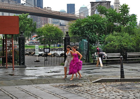 Teens celebrating in Brooklyn